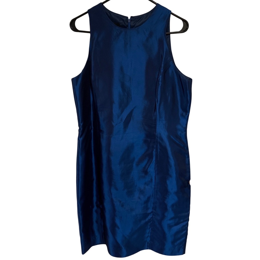 Evan-Picone Evening Blue Sleeveless Cocktail Sheath Dress Size 12 Made in USA